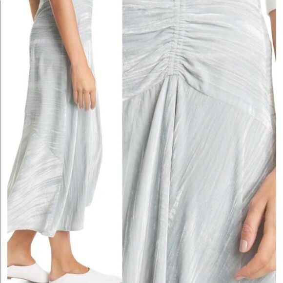 Vince Womens Size 8 Ruched Velvet Paneled Skirt - Picture 3 of 15